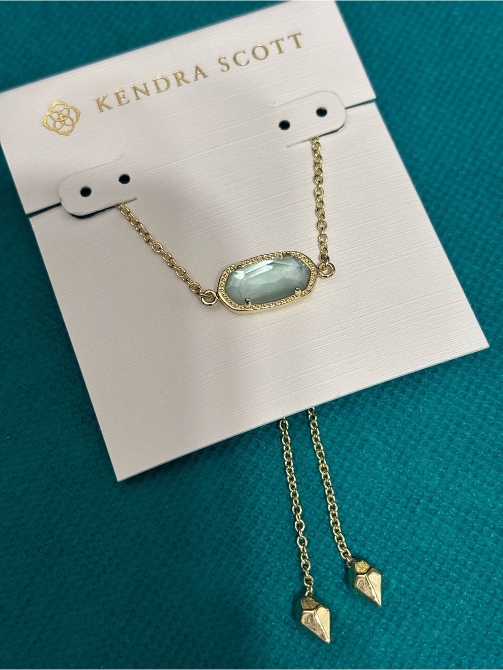 Kendra Scott Gold Chain bracelet with Aquamarine Stone